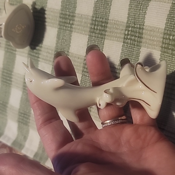 LENOX ivory fine China animal figures trimmed in gold dolphin and elephant left - Picture 10 of 16